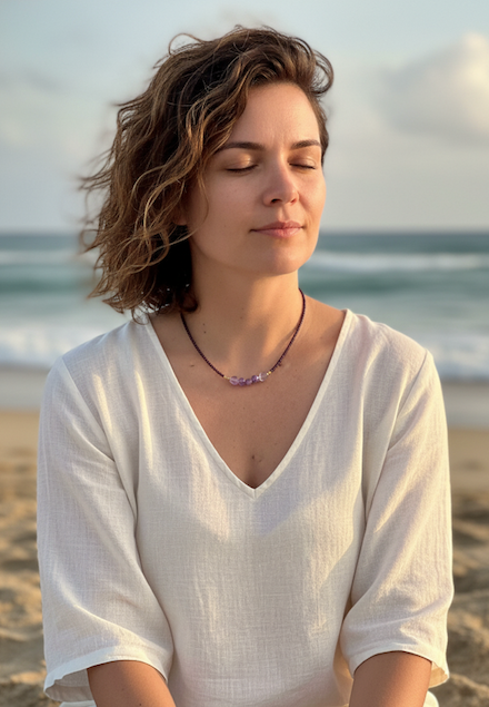 Collar de piedras Amatista. Incluye significado de la piedra y packing para regalo