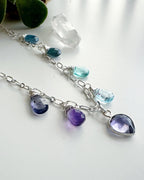 collar plata con variedad de piedras naturales