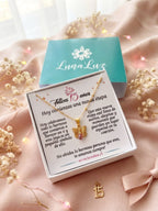 Collar "Siempre tu" en piedra Topacio Rosa. Enchape de Oro 18k