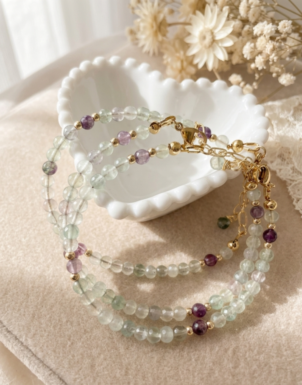 Pulsera “Armonía Interior” de piedra Fluorita