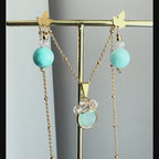 Conjunto “Luz del Cielo” – Collar y Aros en Tonalidades Celestes
