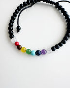 pulsera de onix ajustable y 7 chakras