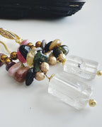 turmalinas chip multicolor y cuarzos